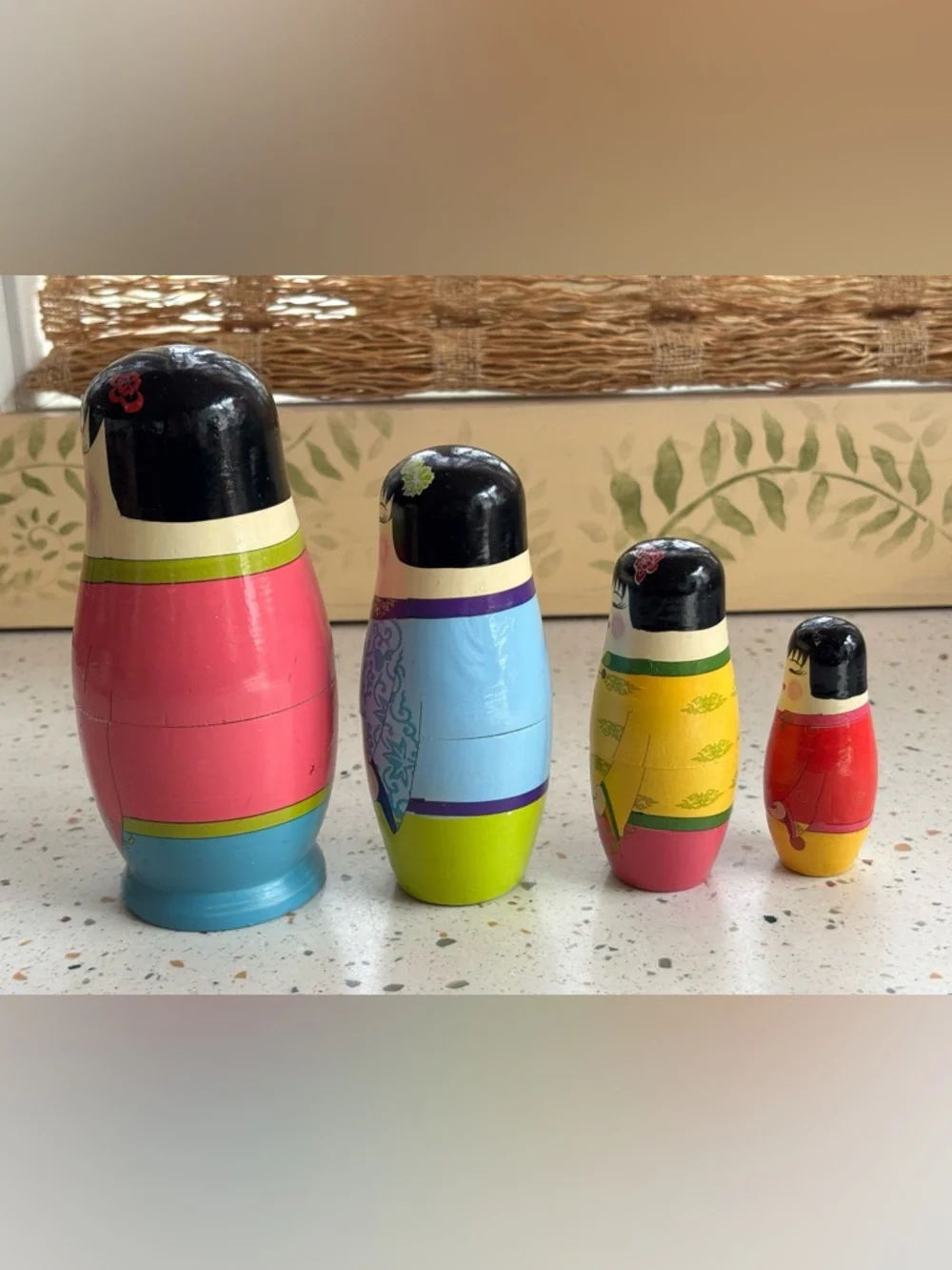 Pier 1 Hand-Painted‎ Wooden Chinese Nesting Dolls -